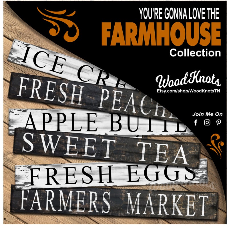 Farmers Market Sign Fresh Produce Jams Jellies, Rustic Distressed Farmhouse decor Click for details! image 6