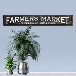 Farmers Market Sign Fresh Produce Jams Jellies, Rustic Distressed Farmhouse decor Click for details! image 3
