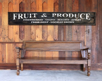 Rustic Fruit and Produce Wood Sign, Farmhouse Decor