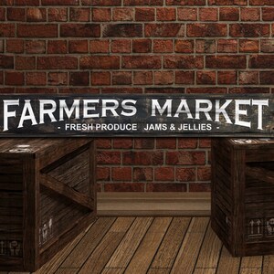 Farmers Market Sign Fresh Produce Jams Jellies, Rustic Distressed Farmhouse decor Click for details! image 5