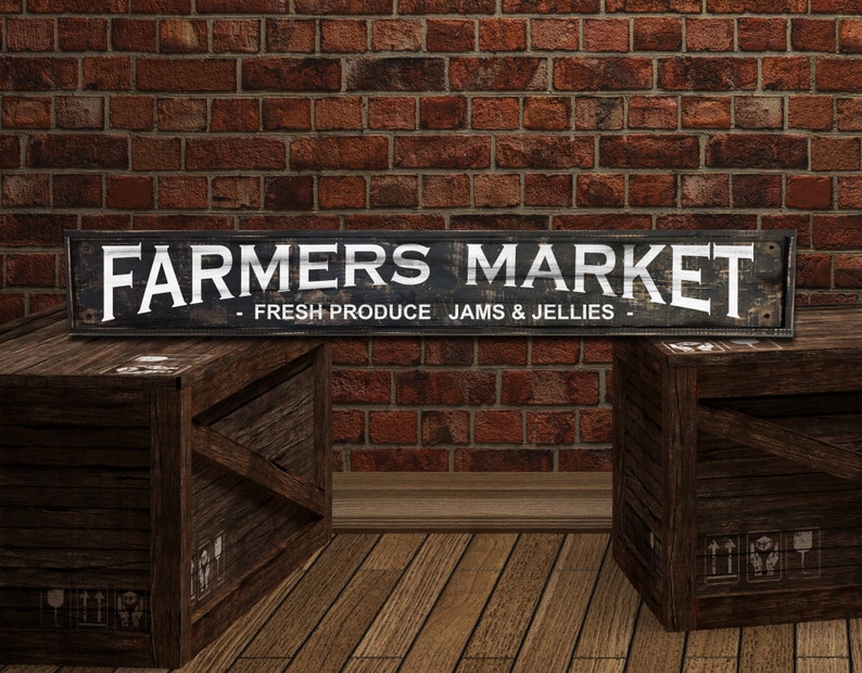 Farmers Market Sign Fresh Produce Jams Jellies, Rustic Distressed Farmhouse decor Click for details! image 5