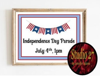 4th Of July  Art INSTANT DOWNLOAD - Printable - Independence Day Parade - Tiered Tray - Fake Bake Decor