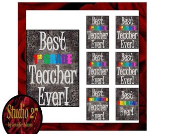 Teacher Appreciation Printable Bundle- INSTANT DOWNLOAD - 1st - 5th Grades/ Principle/ Kindergarten