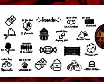 Chocolate SVG Bundle- Instant Download  - Commercial Use Ok - Kitchen Pantry Dining Room Decor
