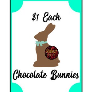 Easter Art INSTANT DOWNLOAD Printable Chocolate Bunnies Tiered Tray Fake Bake Decor image 2