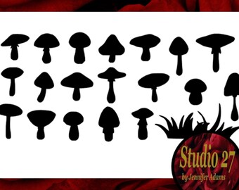 Mushroom SVG Bundle- Instant Download  - Commercial Use Ok - Woodland Forest Home Decor
