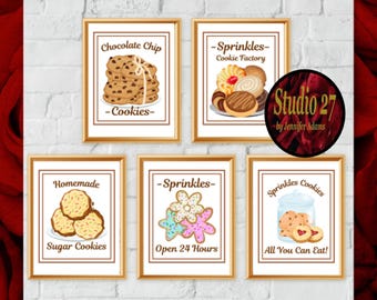 Cookie Art  Poster Collection  JPG/PNG - Digital Download - Kitchen Pantry Dining Room Decor