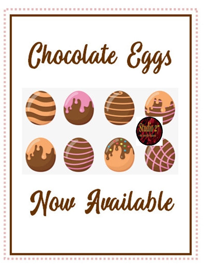 Easter Art INSTANT DOWNLOAD Printable Chocolate Eggs Tiered Tray Fake Bake Decor image 2