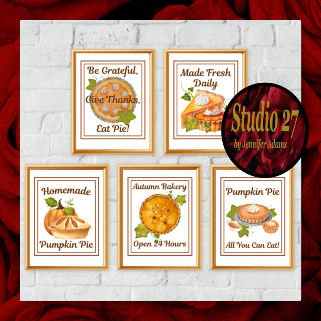 Fall Pie Printable Fall Pie Art Print Poster Collection Set JPG/PNG - Digital Download ...