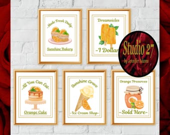Oranges Art  Poster Collection  JPG/PNG/PDF - Digital Download - Kitchen Pantry Dining Room Decor