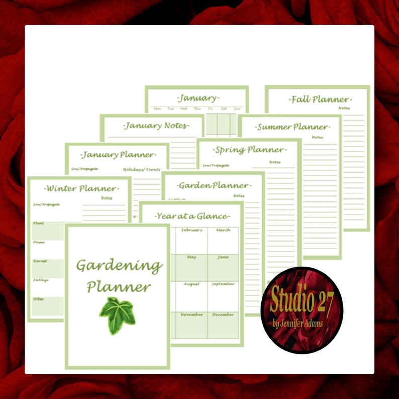 Gardening Planner INSTANT DOWNLOAD - Printable Organizational Planning Worksheets - Planting ...