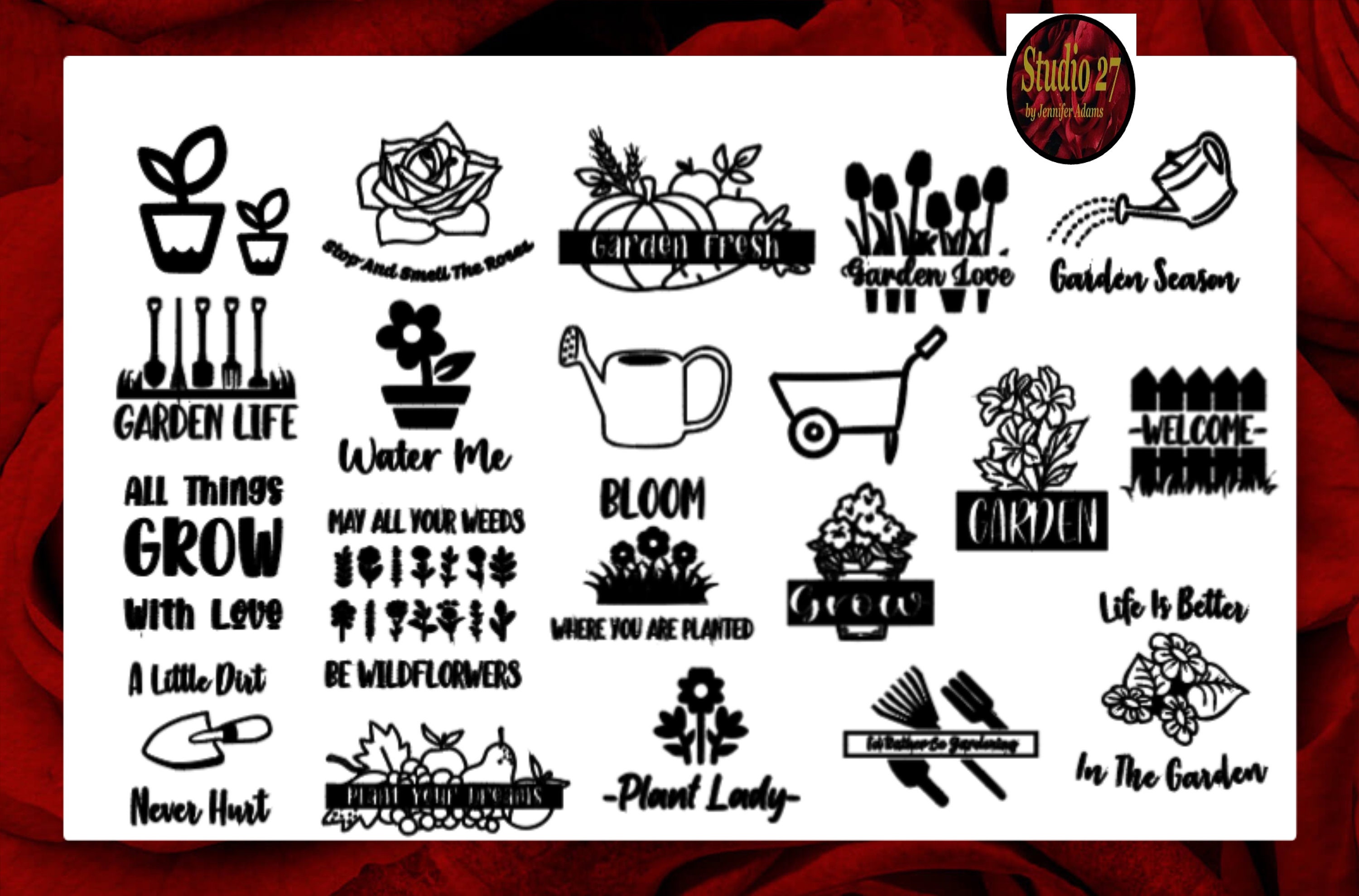 Garden SVG Bundle: Flower, Rose, Tools (Digital Download)