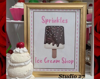 Ice Cream  Art INSTANT DOWNLOAD - Printable - Sprinkles Ice Cream Shop - Tiered Tray - Fake Bake Decor