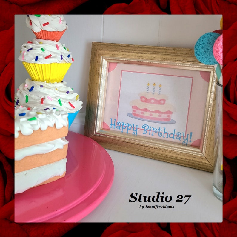 Birthday Wall Art INSTANT DOWNLOAD Printable Happy Etsy