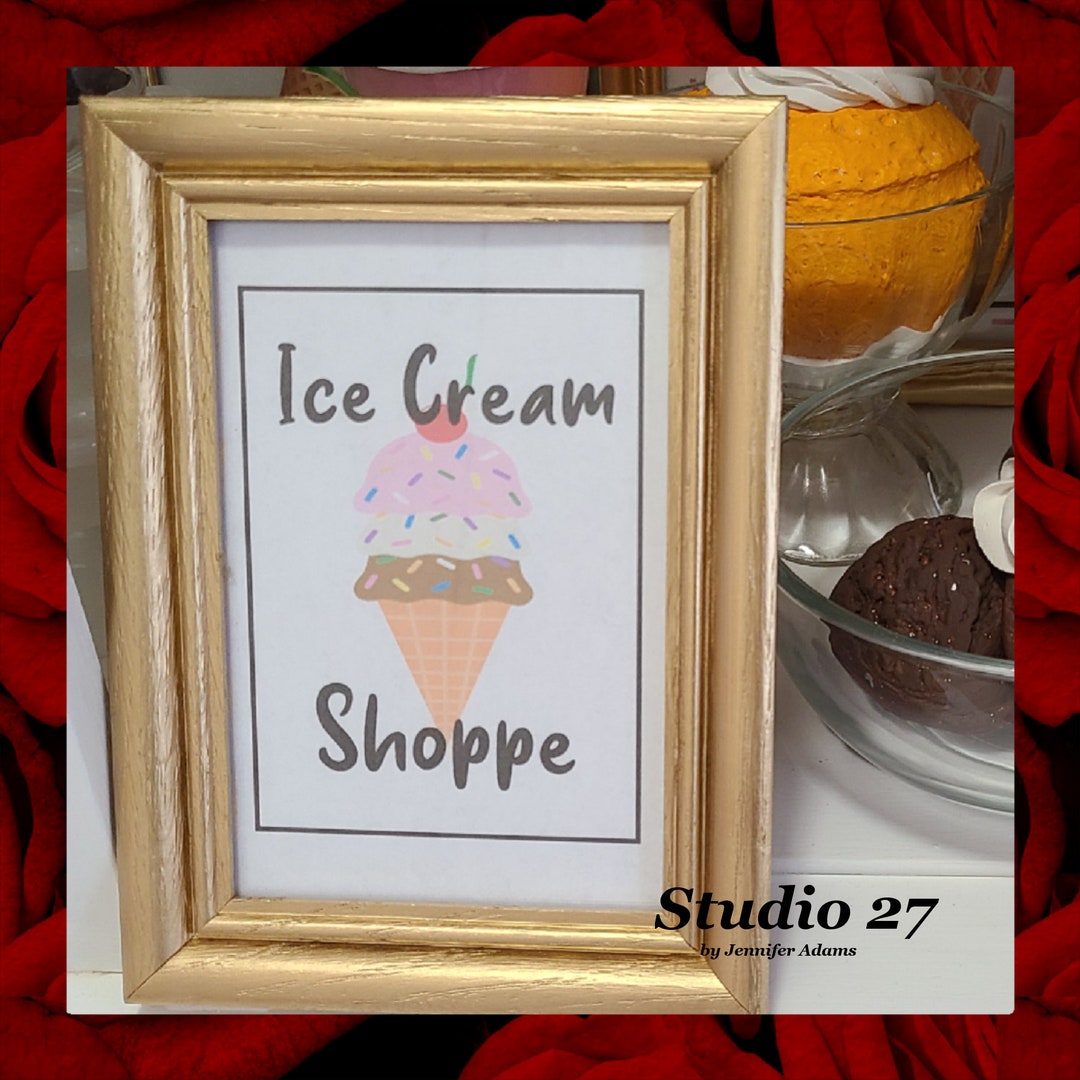 Ice Cream Art INSTANT DOWNLOAD Printable Ice Cream Shoppe Tiered Tray