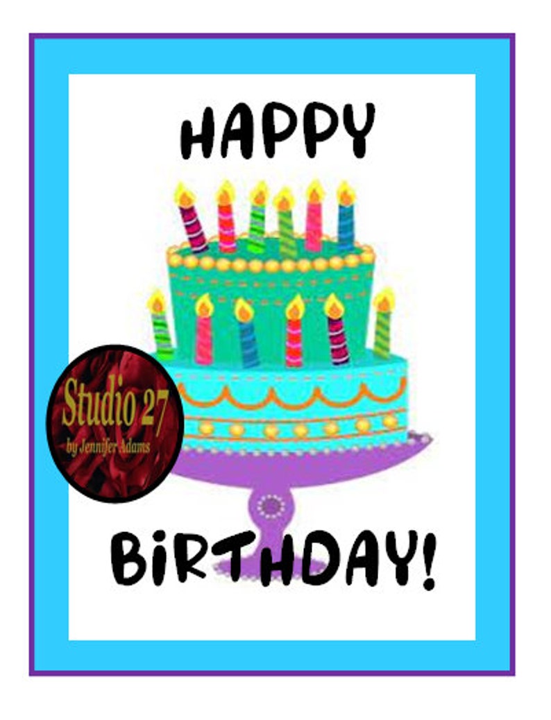 Birthday Art INSTANT DOWNLOAD - Printable - Happy Birthday Layer Cake ...