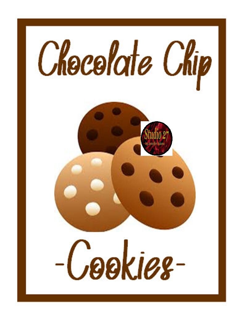 Bakery Art INSTANT DOWNLOAD Printable Chocolate Chip Cookies Tiered Tray Fake Bake Decor image 3