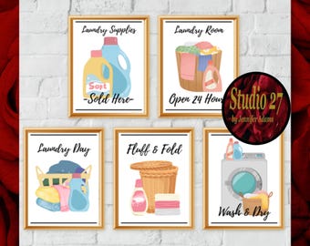 Laundry Room Art  Poster Collection  JPG/PNG/PDF - Digital Download