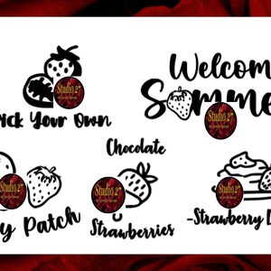 Summer Strawberry SVG Bundle Instant Download Commercial Use Ok image 2