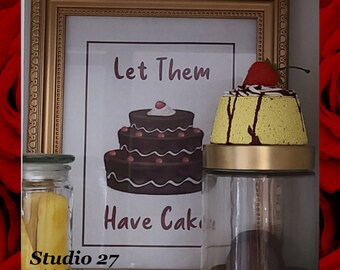 Bakery  Art INSTANT DOWNLOAD - Printable - Let Them Have Cake Dark Chocolate - Tiered Tray - Fake Bake Decor