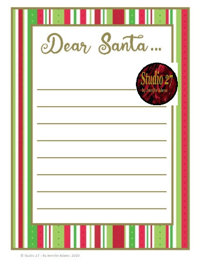 Christmas List INSTANT DOWNLOAD Printable Dear Santa Letter to Santa ...
