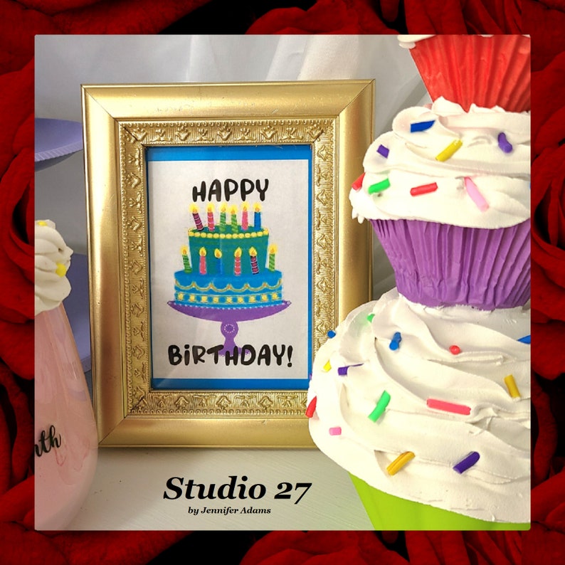 Birthday Wall Art INSTANT DOWNLOAD Printable Happy Etsy