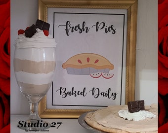 Bakery  Art INSTANT DOWNLOAD - Printable - Fresh Pies Baked Daily- Tiered Tray - Fake Bake Decor