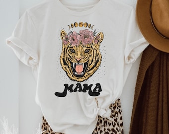 Tiger Mom shirt, Tiger Queen Shirt, Matching Tiger shirts, Tiger Cub, Tiger Mama, Mama's Cub, Baby Tiger, Girl Tiger, Boho Tiger Shirt
