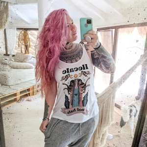 Hecate tank top, hecate not hate tank, stand against racism tank, feminist mystical tan, mystical hecate goddess tank, triple goddess tank