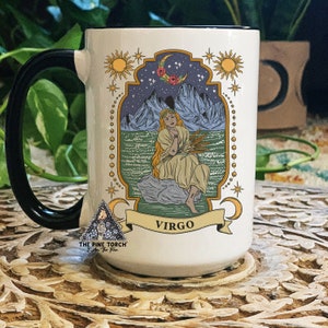 Virgo Zodiac Mug, Zodiac Coffee mug, Virgo mug, witchy Virgo mug, Virgo birthday gift, Virgo zodiac mug