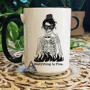 Everything is fine coffee skeleton alive mug, coffee skeleton I'm fine mug, Dead Inside everything is fine Mug, Skeleton Mug