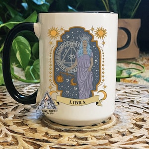 Libra Zodiac Mug, Zodiac Coffee mug, Libra mug, witchy Libra mug, Libra birthday gift, Libra zodiac mug
