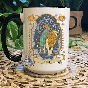 Leo Zodiac Mug, Zodiac Coffee mug, Leo mug, witchy Leo mug, Leo birthday gift, Leo zodiac mug