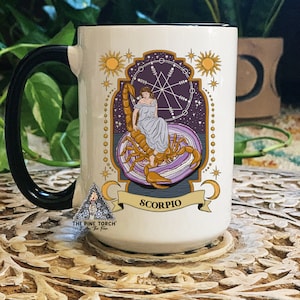 Scorpio Zodiac Mug, Zodiac Coffee mug, Scorpio mug, witchy Scorpio mug, Scorpio birthday gift, Scorpio zodiac mug