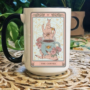 Tarot Card Mug, Occult tarot card Coffee mug, The Coffee Tarot mug, witchy mug, witchy tarot card mug, moon mug, mama mug