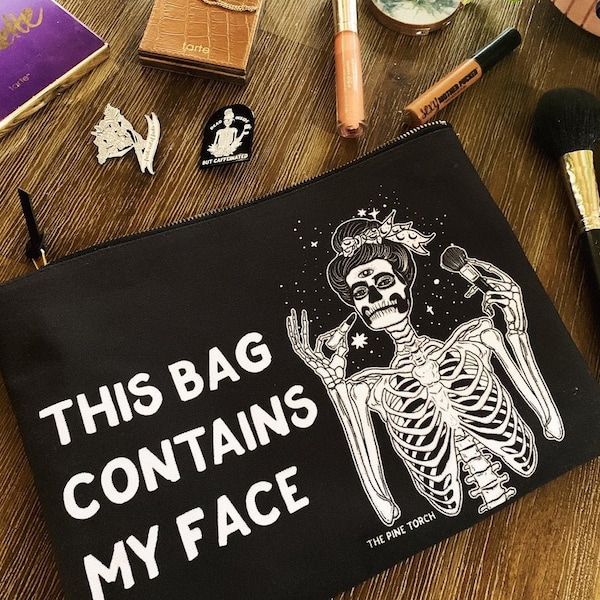 Skull Cosmetic Bag - Etsy