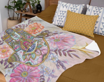Bedspread Bed Throw Fatimas Hand Dekotuch Tapestry Batik Fatima Hamsa