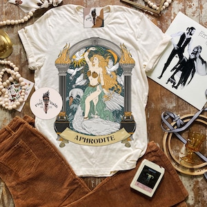 Aphrodite Greek Goddess Shirt, Aphrodite goddess shirt, mystical greek goddess shirt, greek goddess aphrodite gift, woman with bow shirt