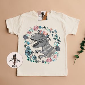 Girl T-Rex Girl Shirt, Dinosaur Shirt, Dinosaur Kids Tee, Girl Dinosaur Shirt, Dino Shirt, Boho Dinosaur Shirt, Dinosaur Theme Birthday