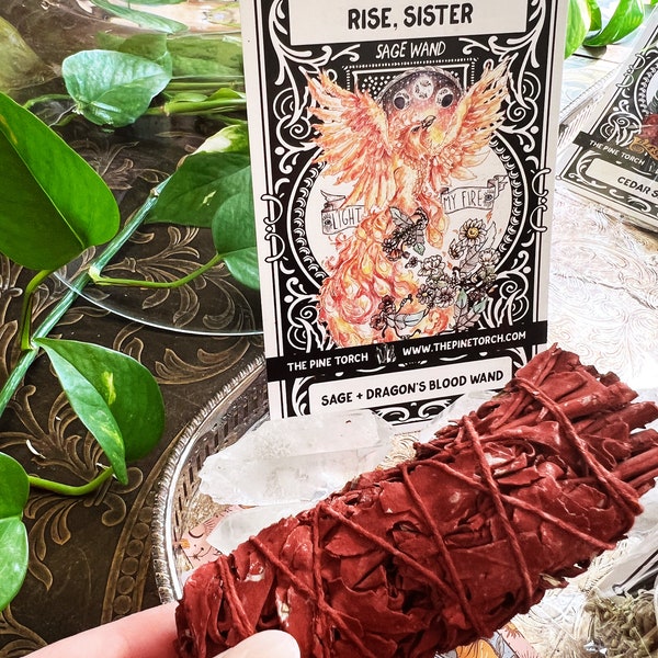 Dragon's Blood Sage Smudge Bundle, Red Sage Stick for Ritual, Dragon sage smudge, smudge stick, ritual smudge, meditation altar sage