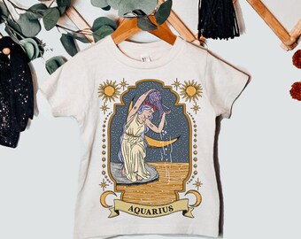 Aquarius Zodiac Kids tee, Aquarius kids tee, Zodiac Astrology kids shirt, Zodiac Shirt, Zodiac Gift, zodiac kids gift