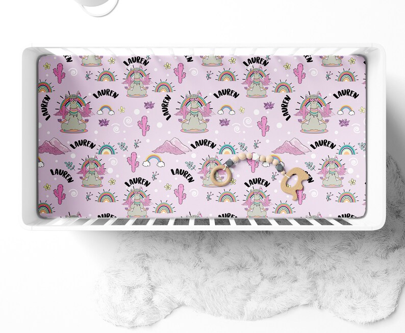 Minky Baby Blanket with Grey Llama Print Gender Neutral