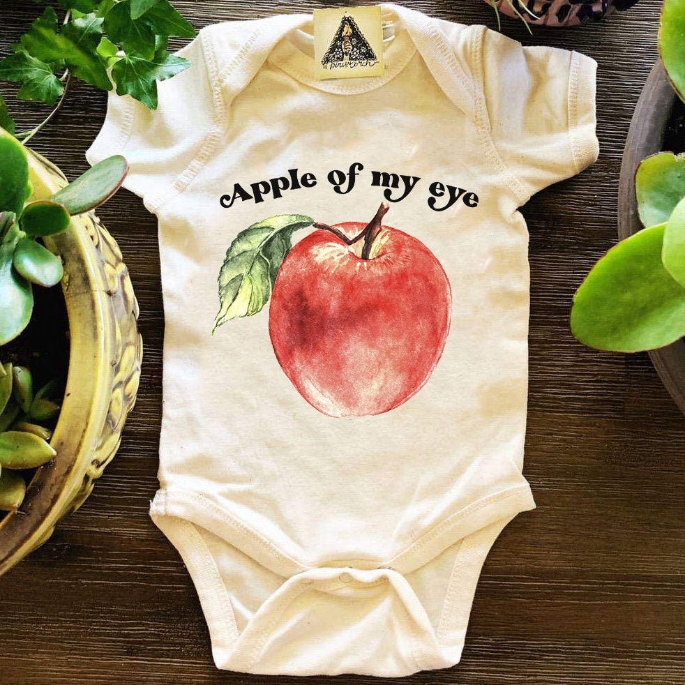 Apple of My Eye Bodysuit, Farmer Market Bodysuit, Cute apple bodysuit,  apple baby shirt, apple kids Shirt, Baby Shower