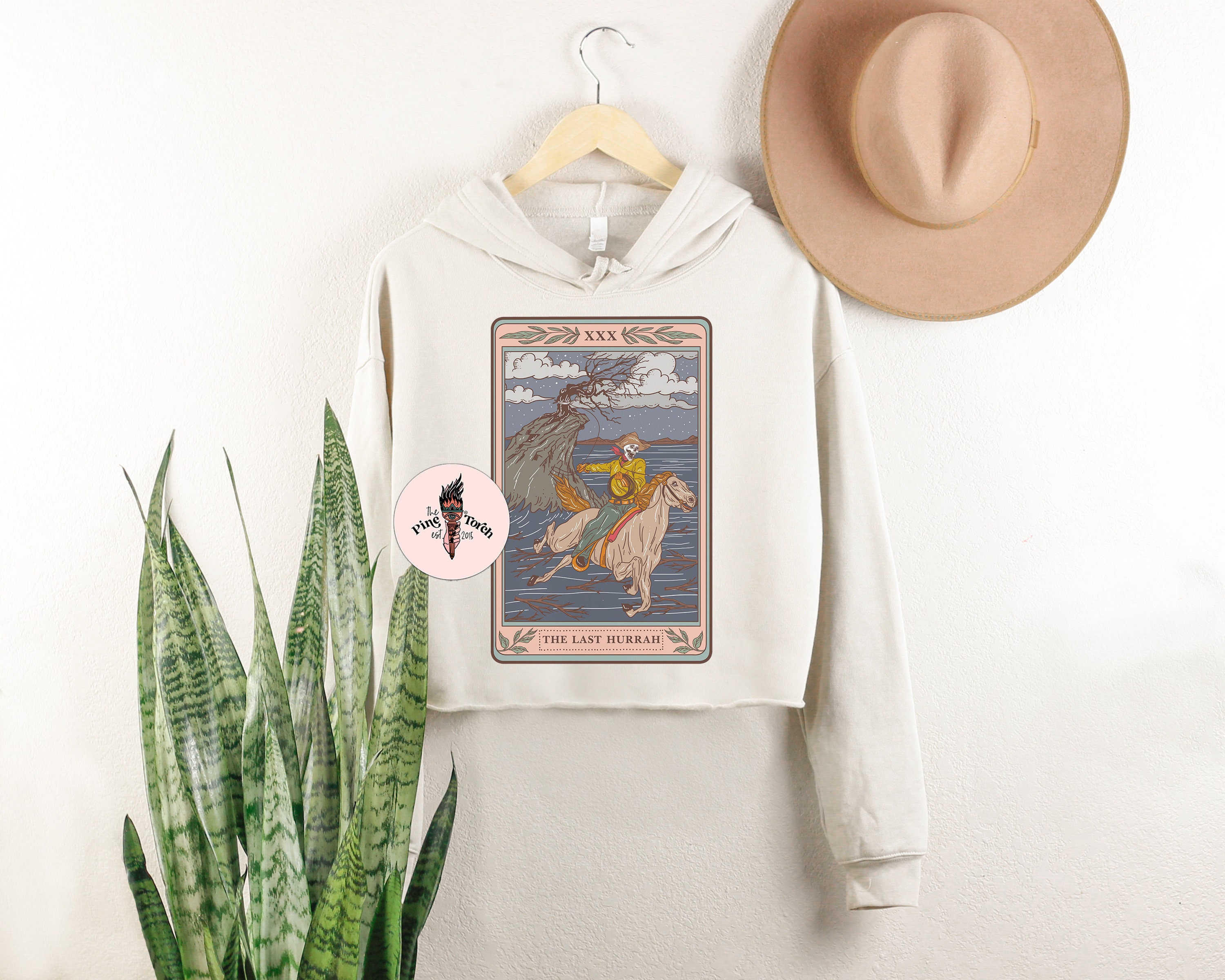 The Last Hurrah Tarot Card Crop Hoodie Funny Skeleton Cowboy - Etsy