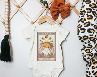 The Taco Tarot Card bodysuit, Taco Tuesday baby, Taco tarot card bodysuit, Taco Tuesday baby shirt, Taco Theme baby, Taco Birthday