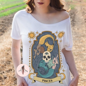Pisces Zodiac Slouchy Tee, Pisces slouchy shirt, Zodiac Pisces shirt, pisces birthday gift, pisces tee, pisces birthday gift