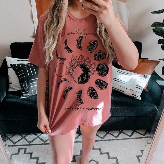 Moon Phase Mood shirt, Mystical moon phase Shirt, Moon phases shirt, crescent moon full moon shirt, moon phases, mood depends on moon