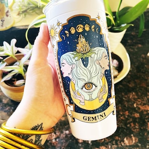 Gemini Zodiac Tumbler, Gemini tumbler cup, Gemini zodiac cup, Gemini zodiac tumbler, Gemini zodiac gift, Gemini travel cup, Gemini art gift