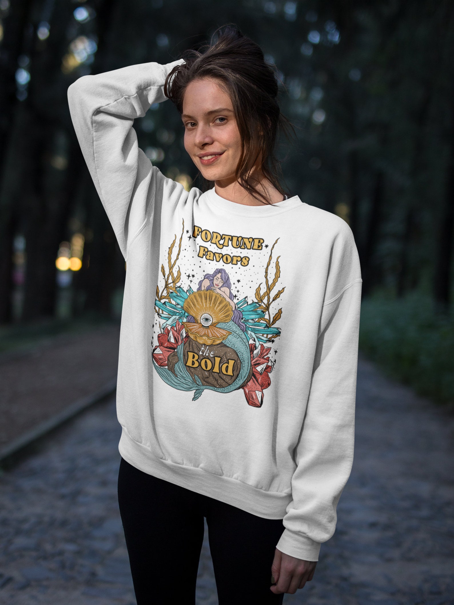 Fortune Favors the Bold Pullover Mystical Mermaid Pullover - Etsy