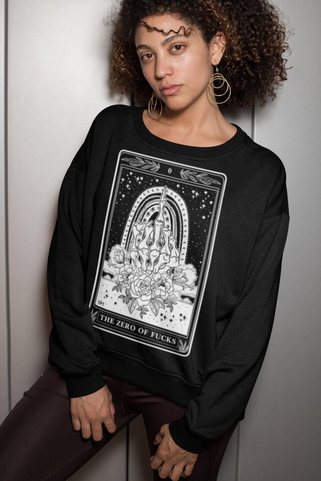 The Zero of Fs Tarot Card Pullover, No Fcks Skeleton Tarot Card ...